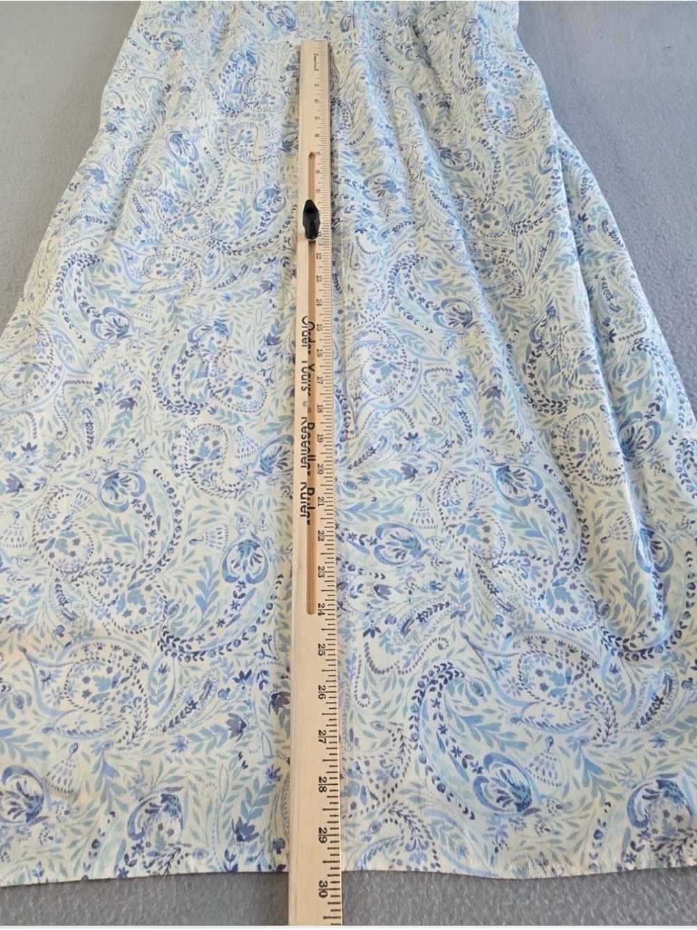 Lucky Brand White Paisley Button-Front Midi Dress with Light Blue Accents - Picture 8 of 8